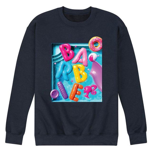 Mens Barbie Dream Summer Pool Floaties Fleece Sweatshirt Blue Product Image