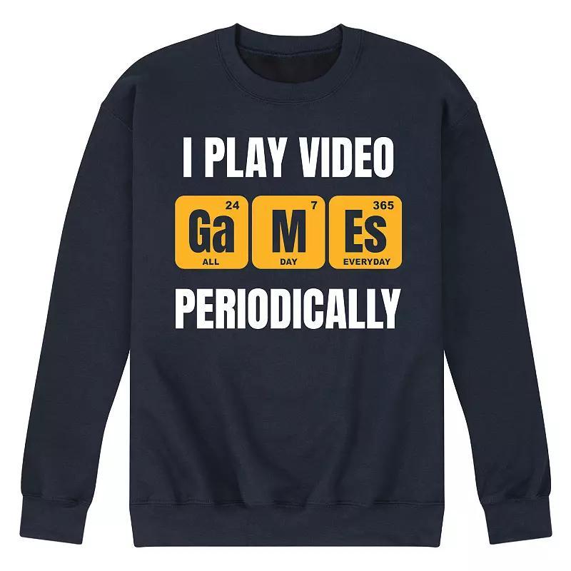 Mens I Play Video Games Periodically Fleece Sweatshirt Blue Product Image