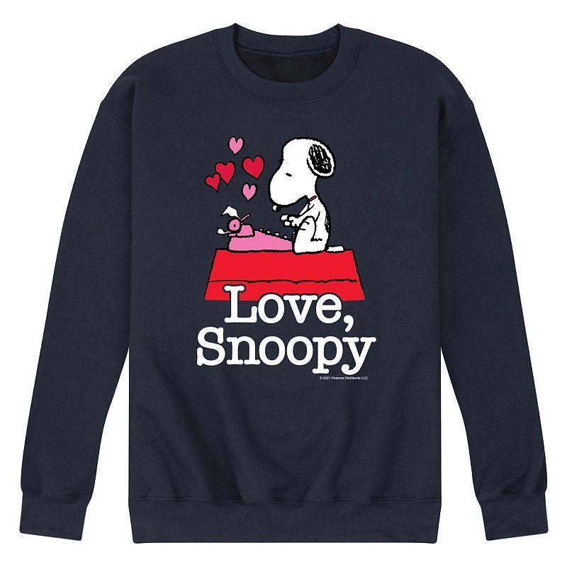 Mens Peanuts Love Snoopy Fleece Sweatshirt Product Image