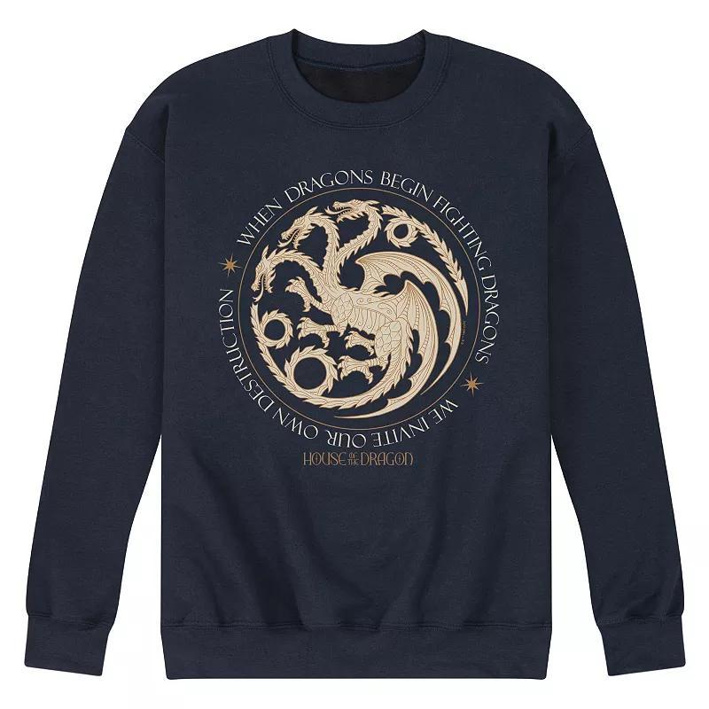 Mens House Of Dragon Dragons Begin Fighting Fleece Sweatshirt Blue Product Image