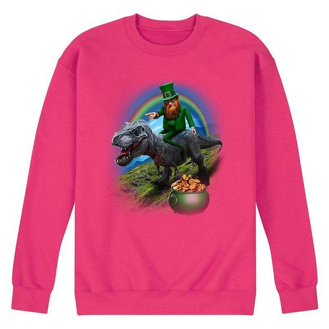 Mens Dino St Patricks Day Fleece Sweatshirt Pink Product Image