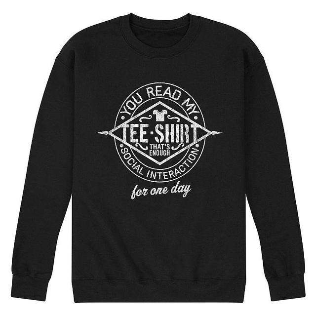 Mens You Read My Tee Shirt Graphic Fleece Sweatshirt Product Image