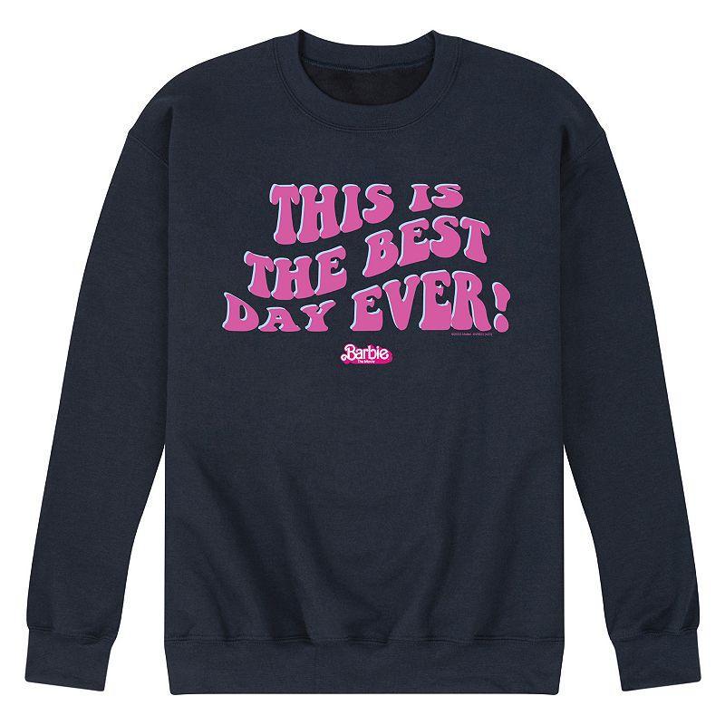 Mens Barbie Theatrical Best Day Ever Fleece Sweatshirt Blue Product Image