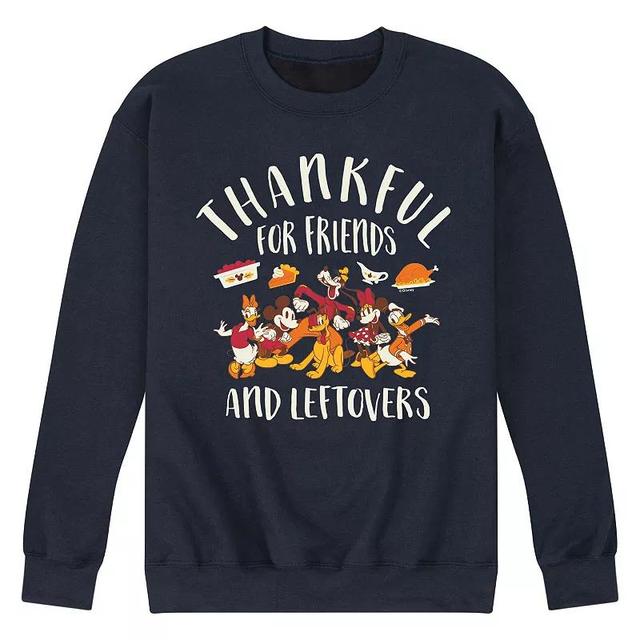 Disneys Mickey Mouse & Friends Mens Friends And Leftovers Fleece Sweatshirt Blue Product Image