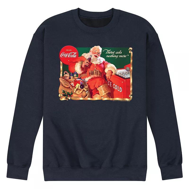 Mens CocaCola Vintage Santa Sweatshirt Blue Product Image