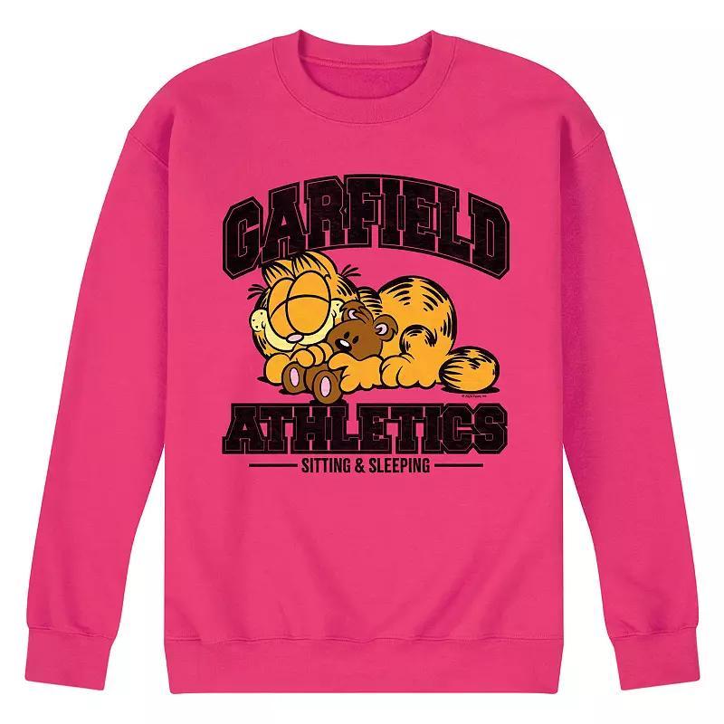 Mens Garfield Sleeping Athletics Fleece Sweatshirt Grey Gray Product Image