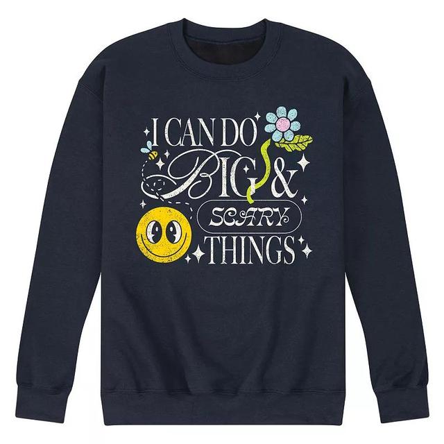 Mens Big and Scary Things Fleece Sweatshirt Blue Product Image