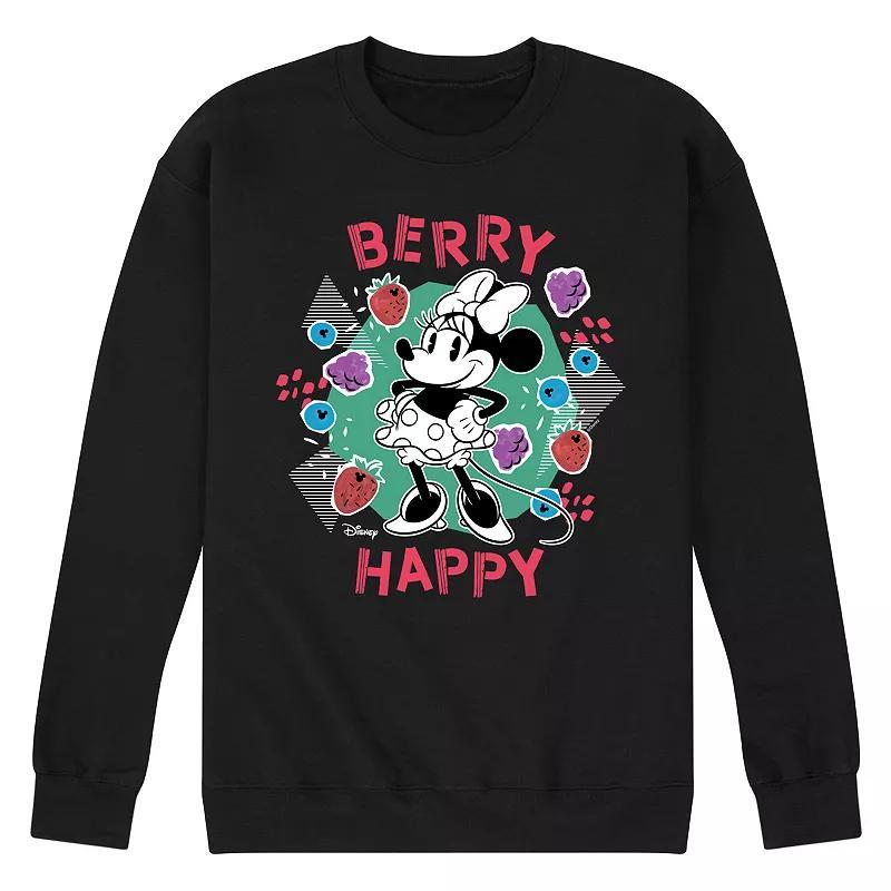 Disneys Minnie Mouse Mens Berry Happy Fleece Sweatshirt Product Image