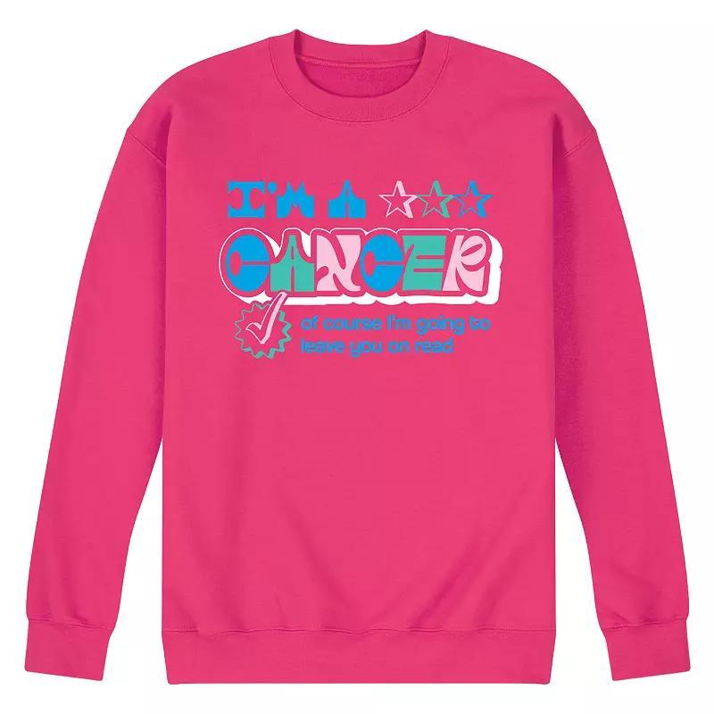 Mens Cancer Leave You On Read Fleece Sweatshirt Pink Product Image