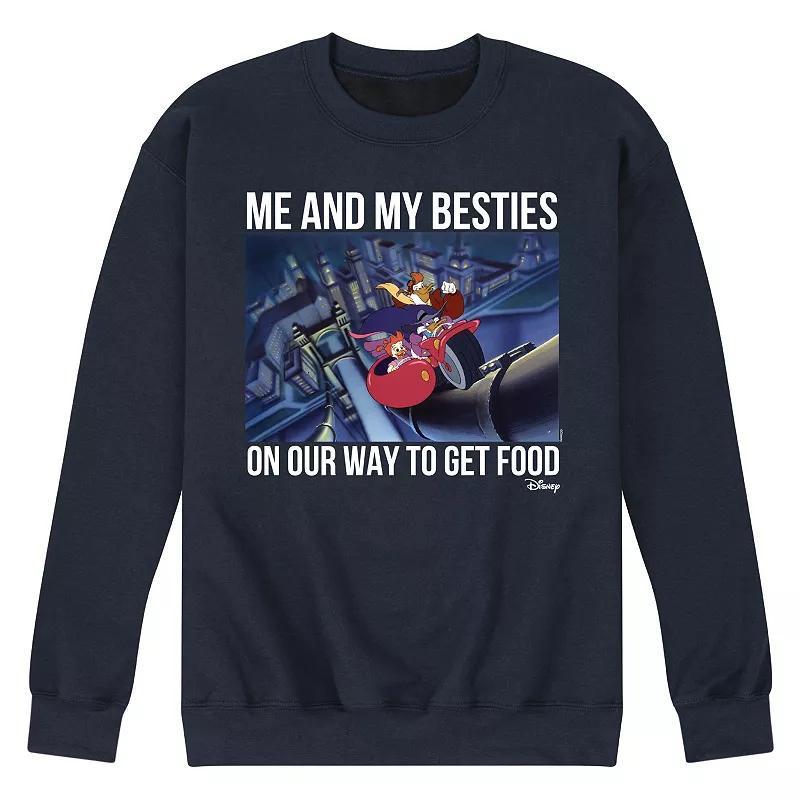 Disneys Darkwing Duck Mens Besties Fleece Sweatshirt Blue Product Image