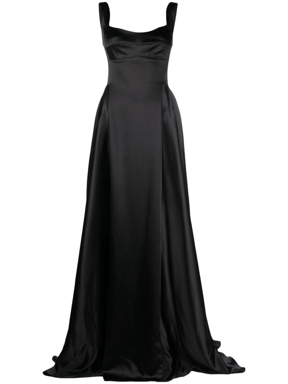 V-back satin gown product image