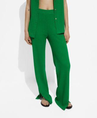 Mango Womens Straight Crochet Pants Product Image