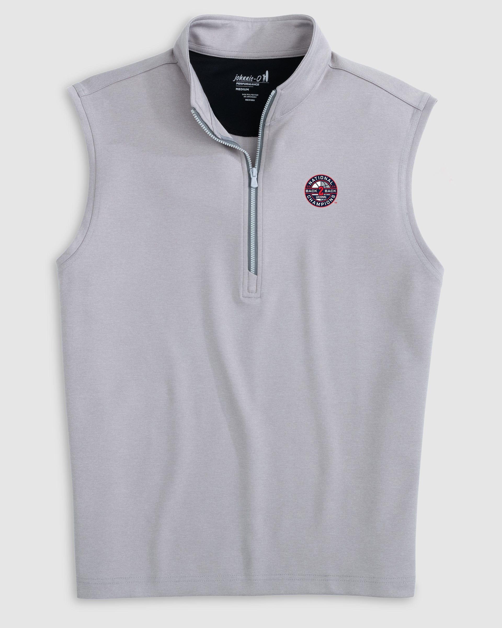 johnnie-O UConn Daves Performance 1/4 Zip Vest - 2024 College Basketball Champions Logo Product Image