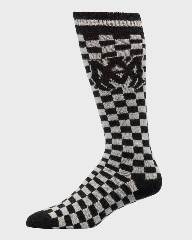 AMIRI Chunky MA Logo Checkerboard Crew Socks Product Image
