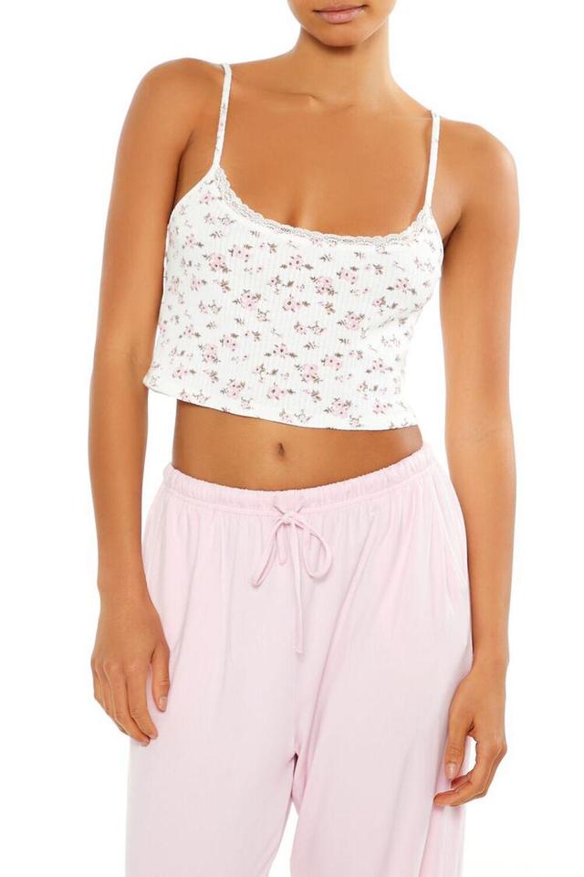 Ditsy Floral Cropped Pajama Cami | Forever 21 Product Image