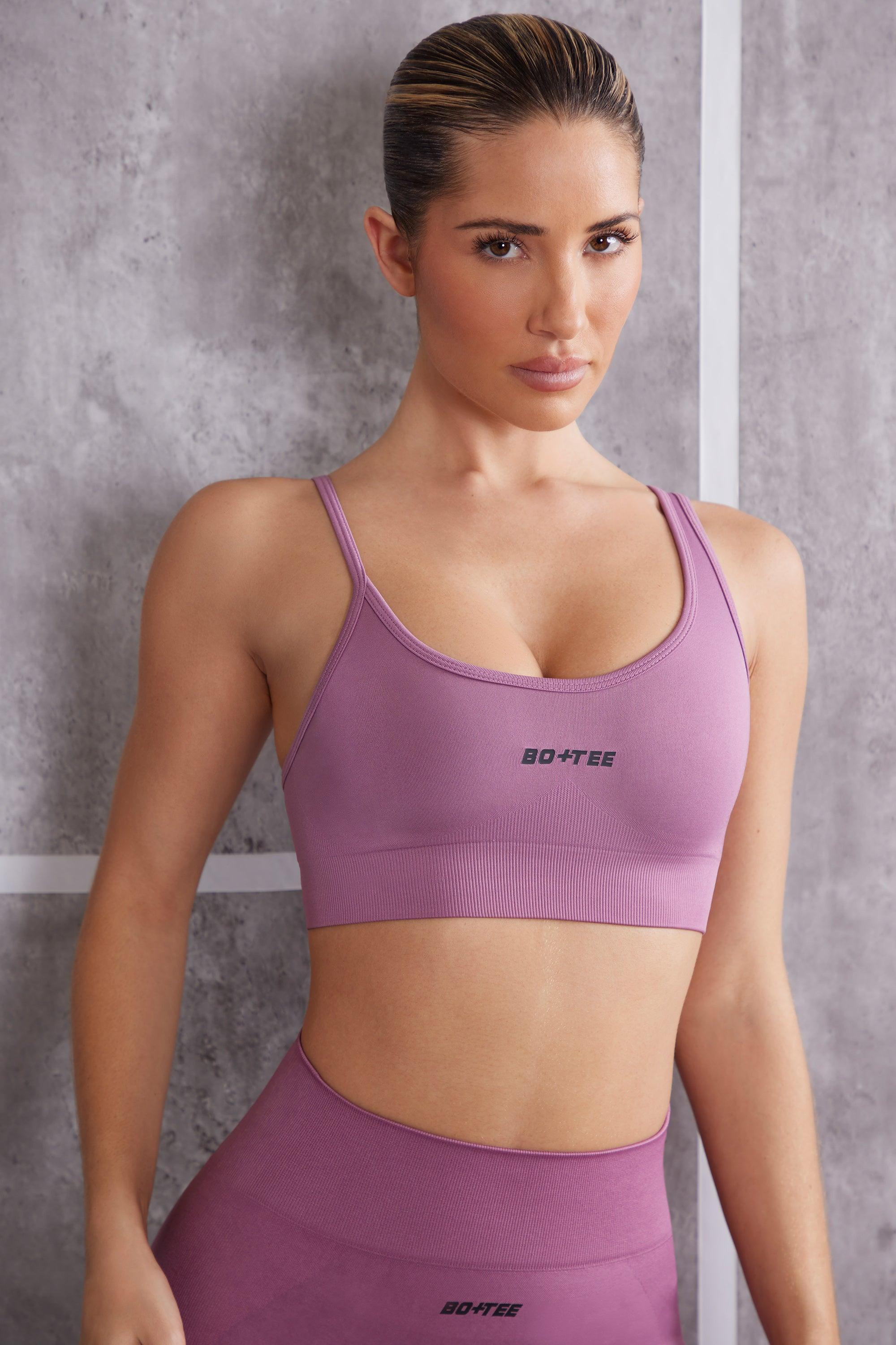 Asymmetric Sports Bra in Mauve Female Product Image