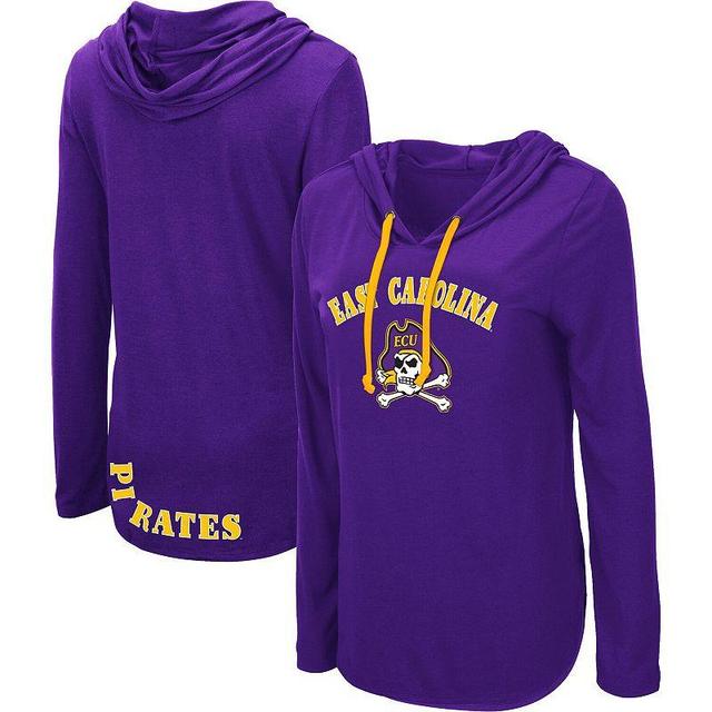 Womens Colosseum Purple ECU Pirates My Lover Lightweight Hooded Long Sleeve T-Shirt Product Image