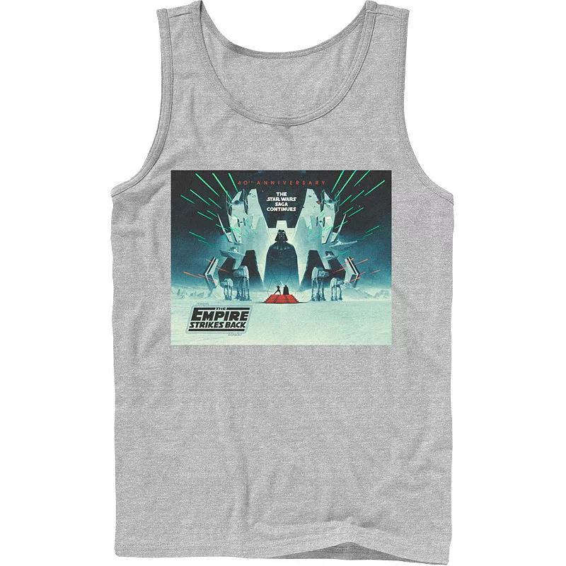 Mens Star Wars: The Empire Strikes Back 40th Anniversary Poster Tank Top Athletic Grey Product Image