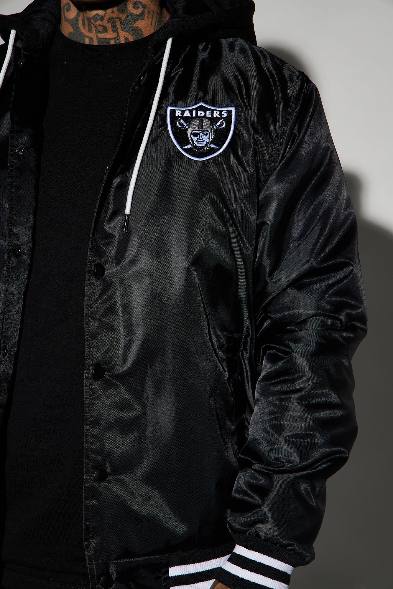 Raiders Hooded Bomber Jacket - Black Product Image