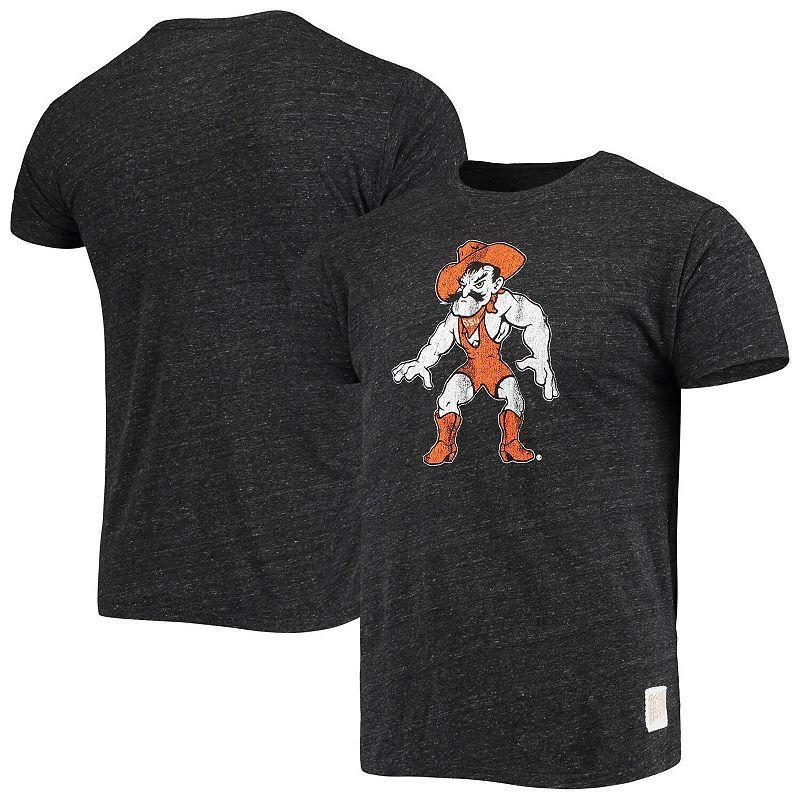 Mens Original Retro Brand Black Oklahoma State Cowboys Wrestler Slub Vintage Tri-Blend T-Shirt Grey Product Image