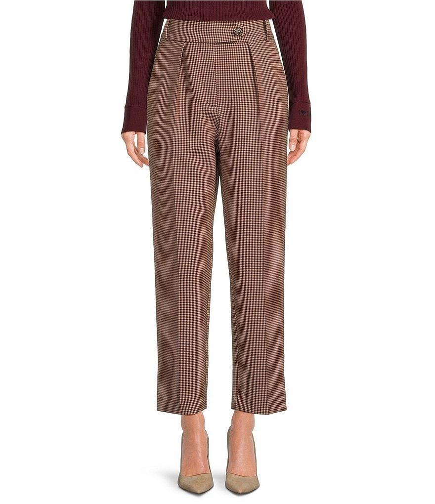 Tara Jarmon Paseo Woven Houndstooth Print Flat Front Pant Product Image