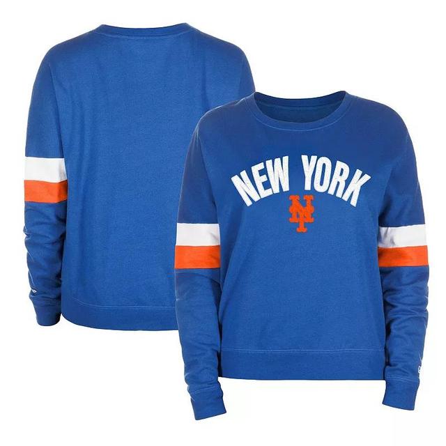 Womens New Era Royal New York Mets Game Day Crew Pullover Sweatshirt Product Image