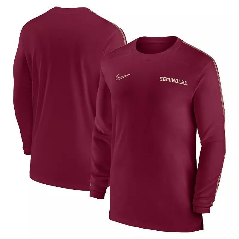 Mens Nike Garnet Florida State Seminoles 2024 Sideline Coach UV Performance Long Sleeve T-Shirt Product Image