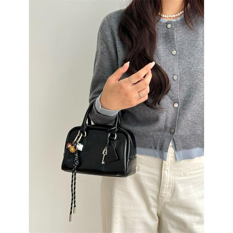 Top Handle Faux Leather Crossbody Bag Product Image