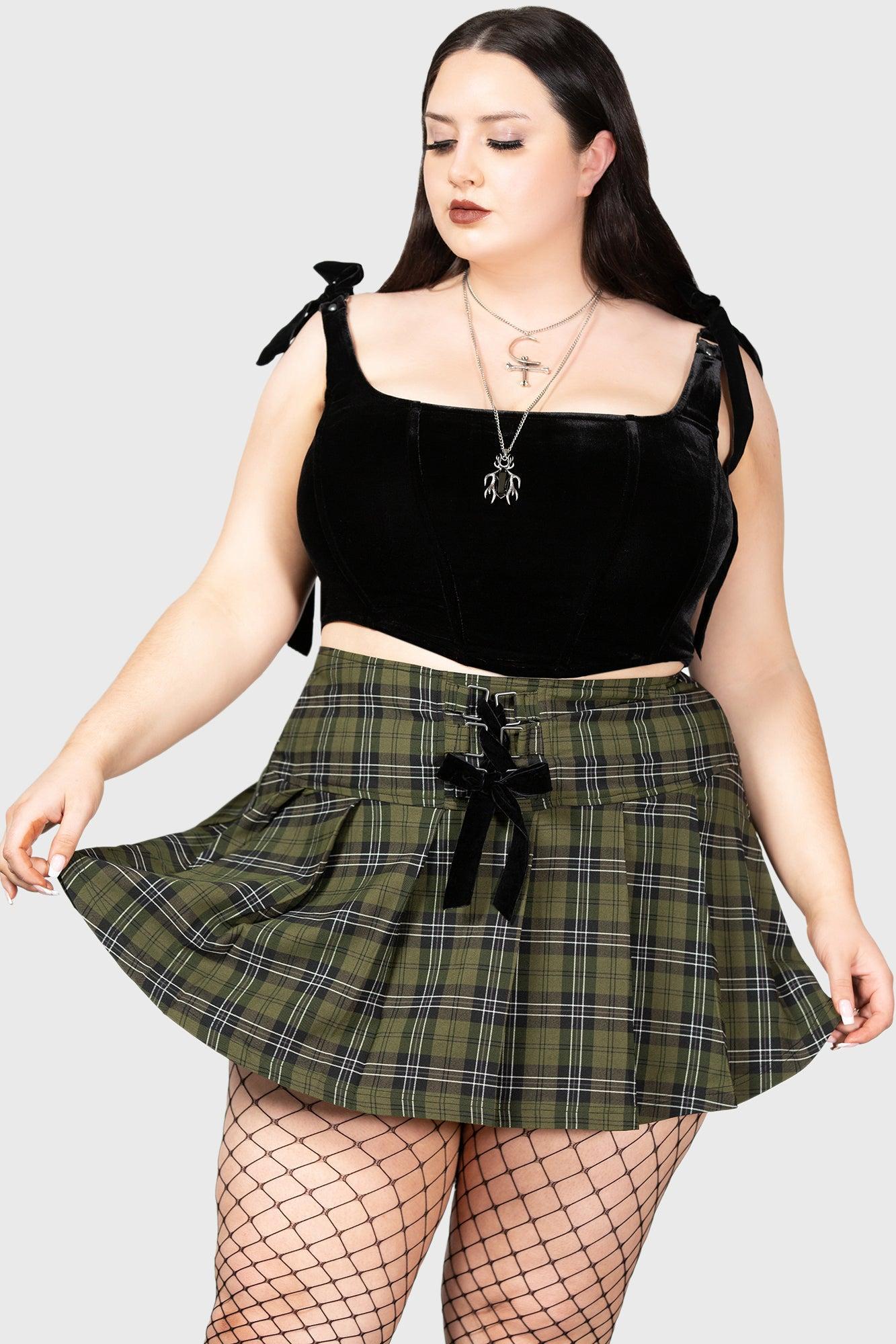 Dark Canopy Pleated Skirt [PLUS] Female Product Image