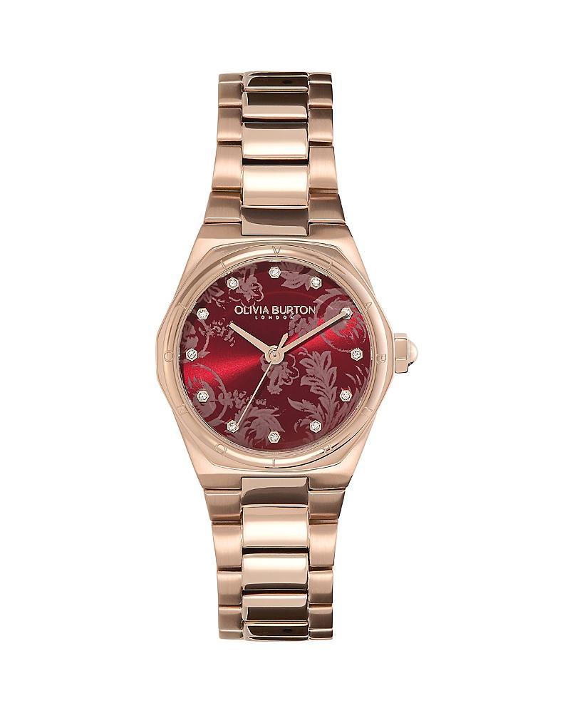 Olivia Burton Womens Sports Luxe Hexa Mini Carnation Gold-Tone Stainless Steel Bracelet Watch 28mm Product Image