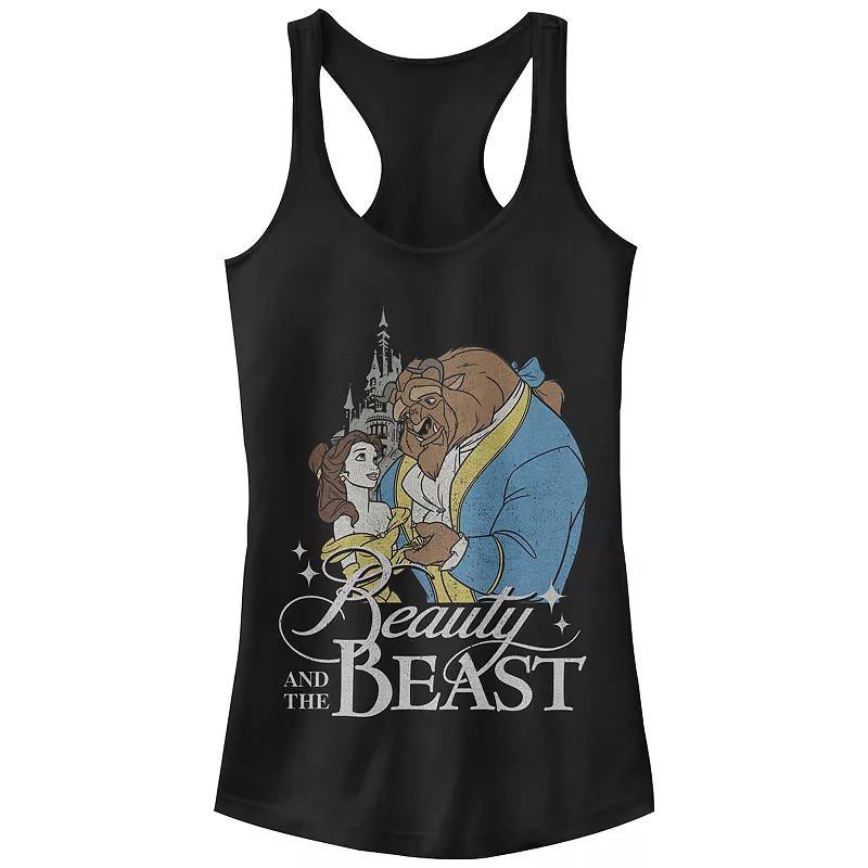 Disneys Beauty And The Beast Juniors Poster Racerback Tank, Womens Product Image