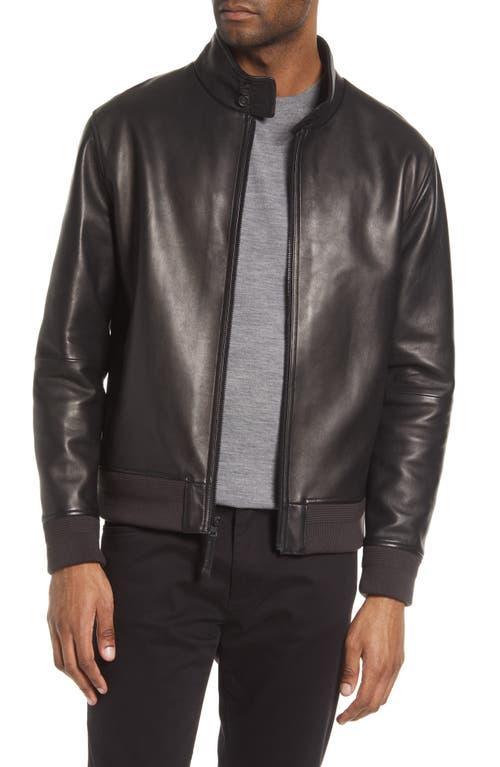Vince Harrington Leather Bomber Jacket Product Image