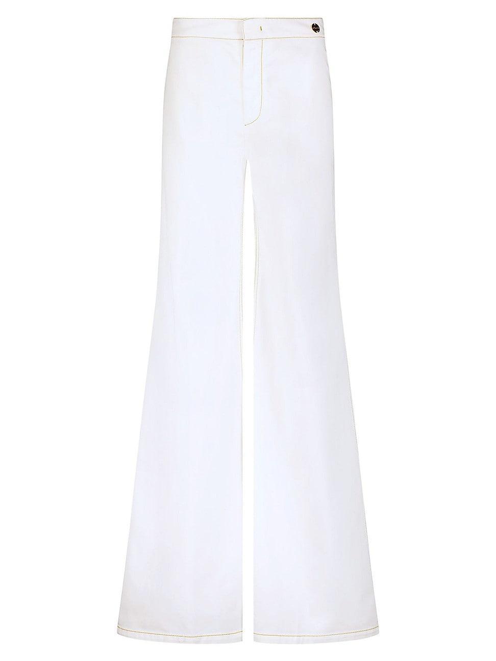 Womens Jane Cotton Stretch Flare Trousers Product Image