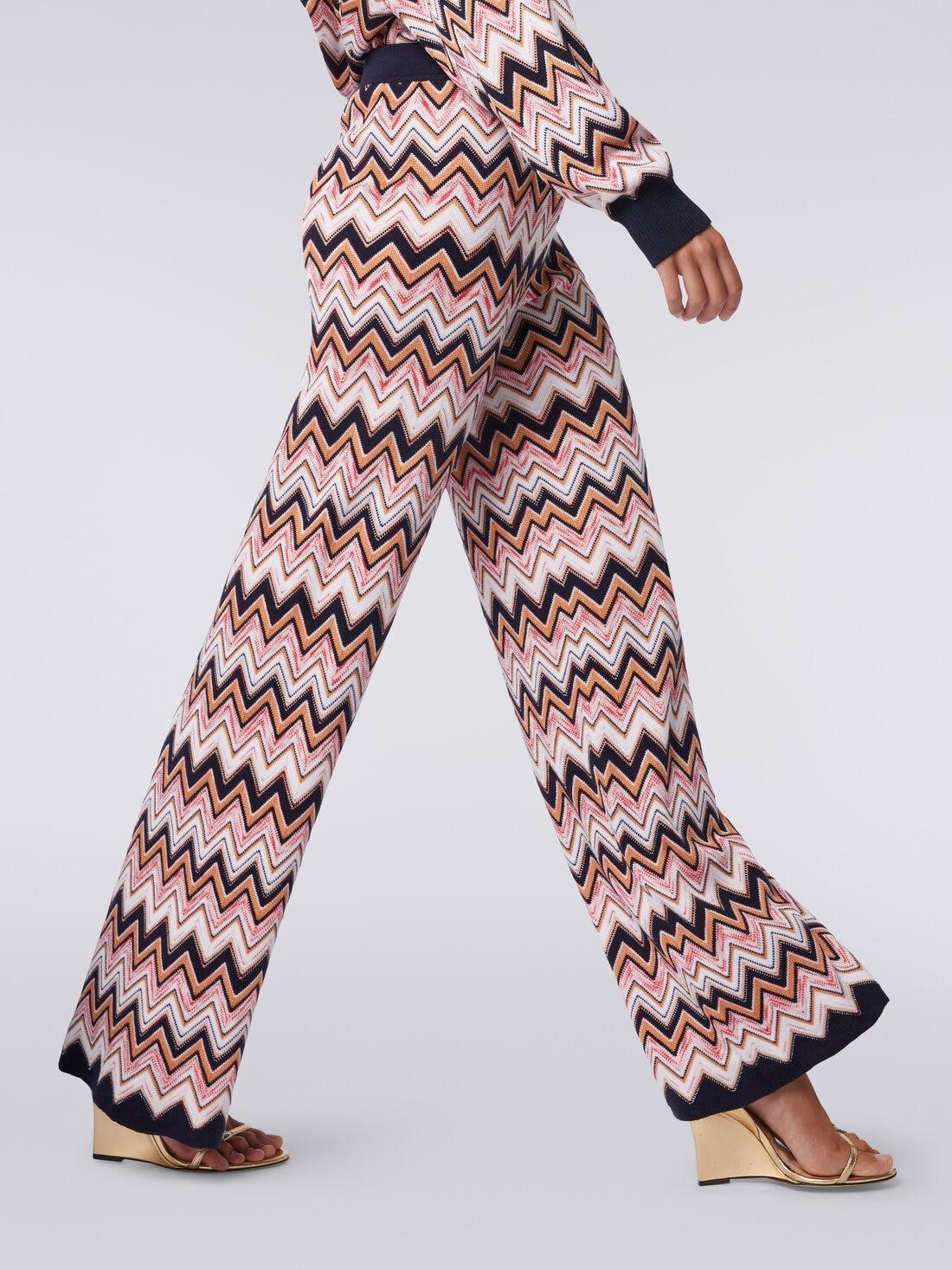 Palazzo trousers in chevron viscose and wool Multicoloured | Missoni Product Image