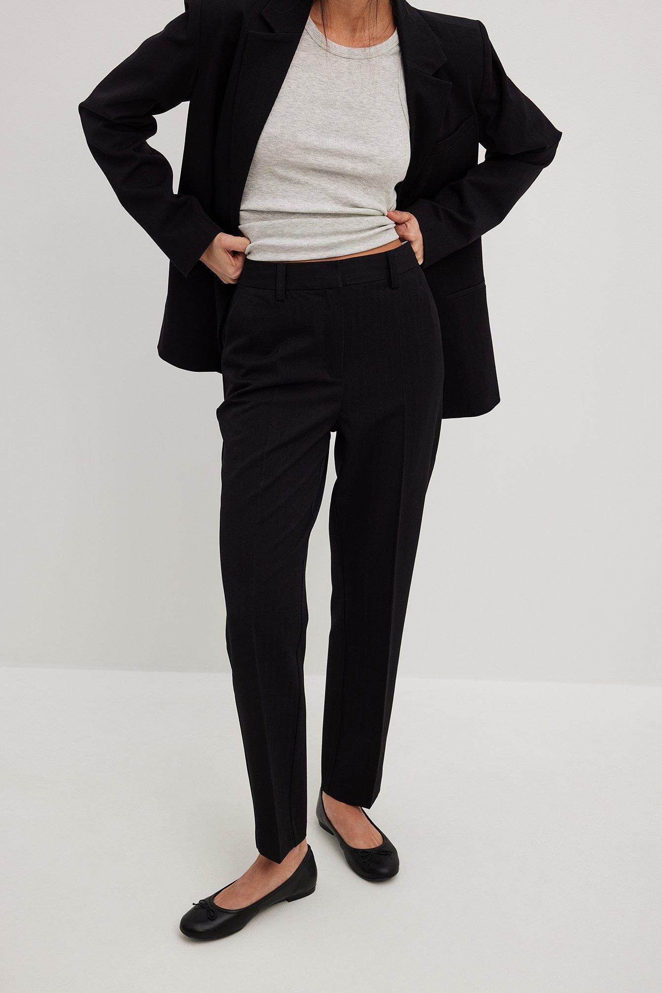 Heavy Ankle High Waist Suit Pants Product Image