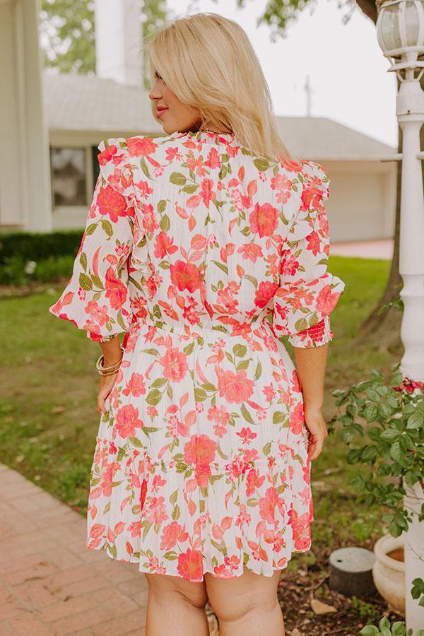 Grace Given Floral Dress In Ivory Curves Product Image