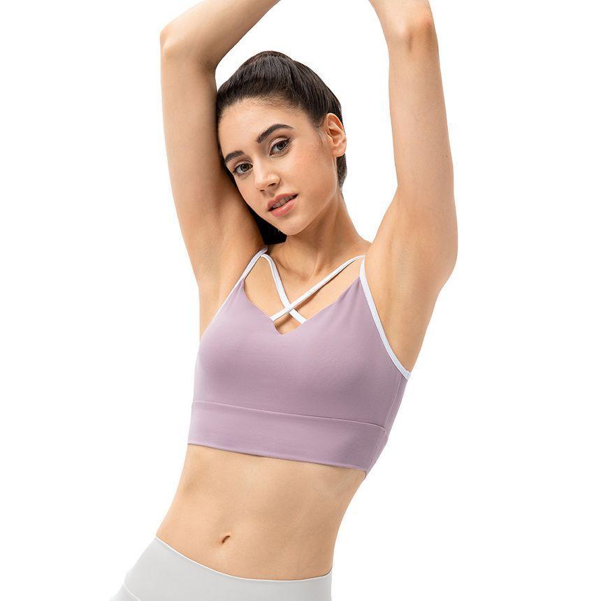 Cross Strap Contrast-Trim Crop Camisole Top Product Image