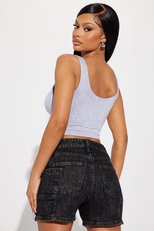 Emiah Crop Top - Heather Grey Product Image