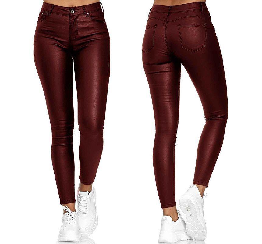 High Rise Faux Leather Skinny Pants product image