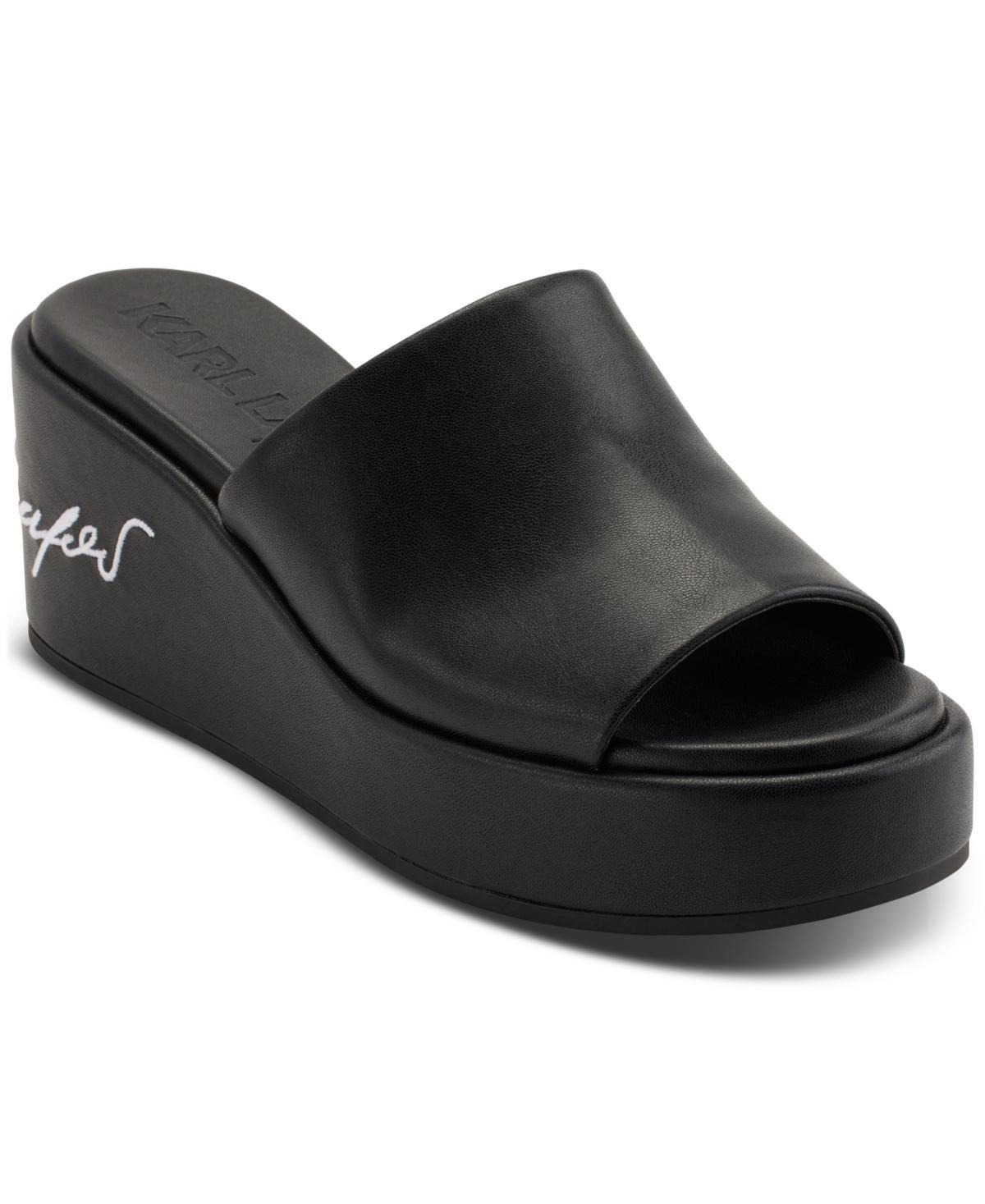 Karl Lagerfeld Paris Womens Calvina Platform Wedge Sandals Product Image