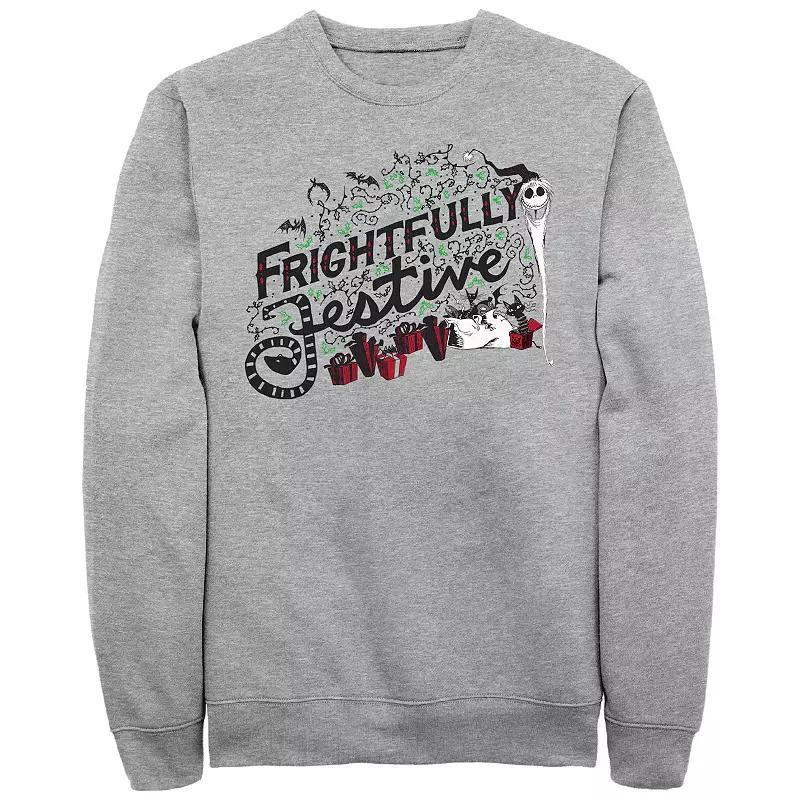 Disneys The Nightmare Before Christmas Frightfully Festive Mens Graphic Fleece Athletic Grey Product Image