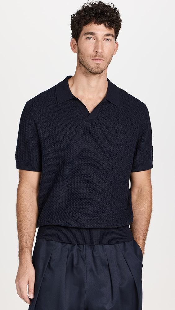 Vince Crafted Rib Johnny Collar Polo Shirt | Shopbop Product Image