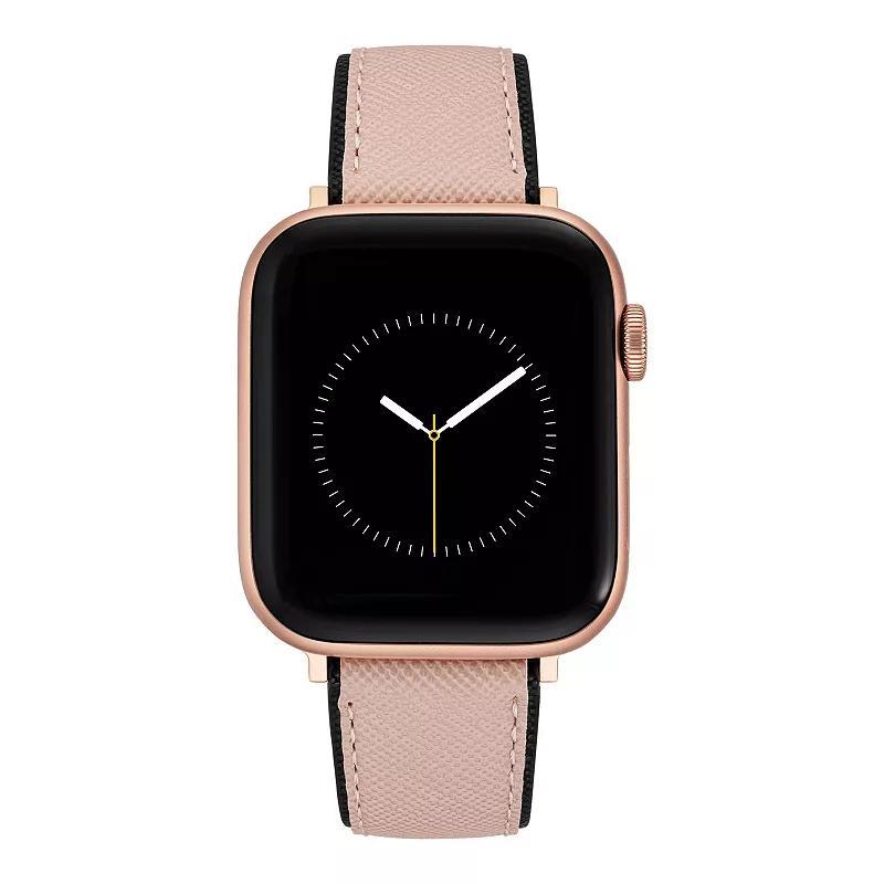 Nine West Womens Smooth Faux Leather Band designed for Apple Watch White Product Image