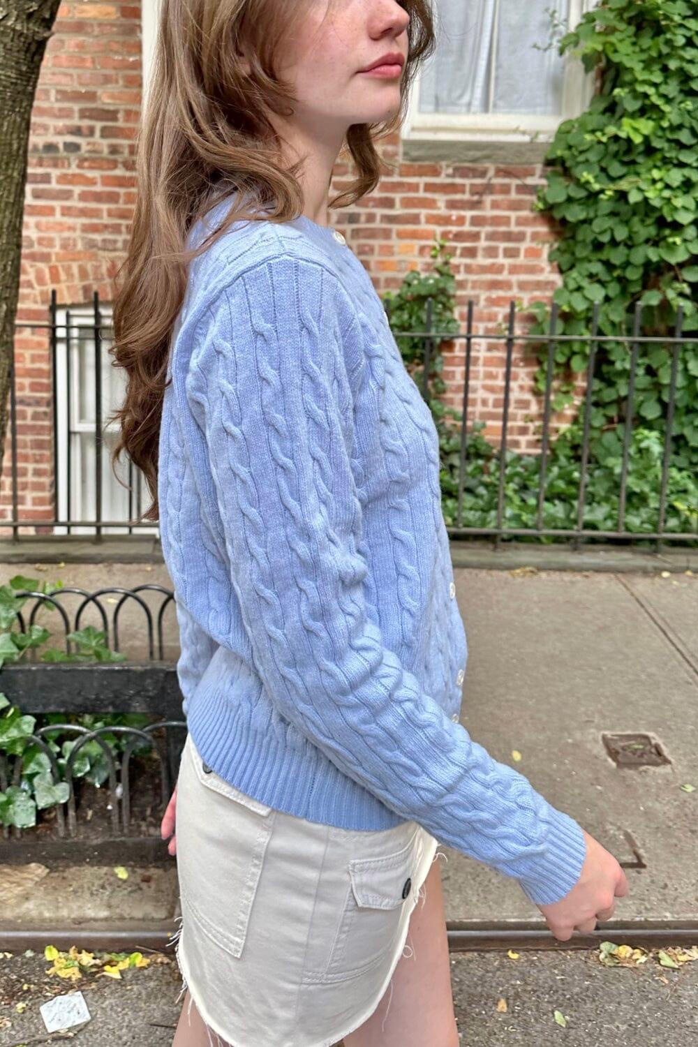 Olsen Wool Cable Knit Cardigan Product Image