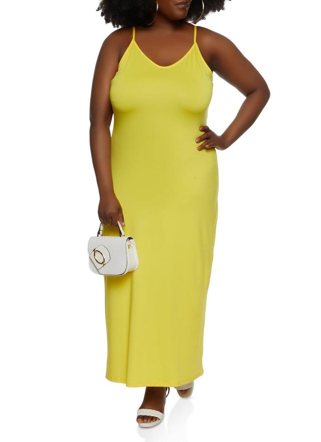 Womens Plus Size Scoop Neck Bodycon Maxi Dress Product Image