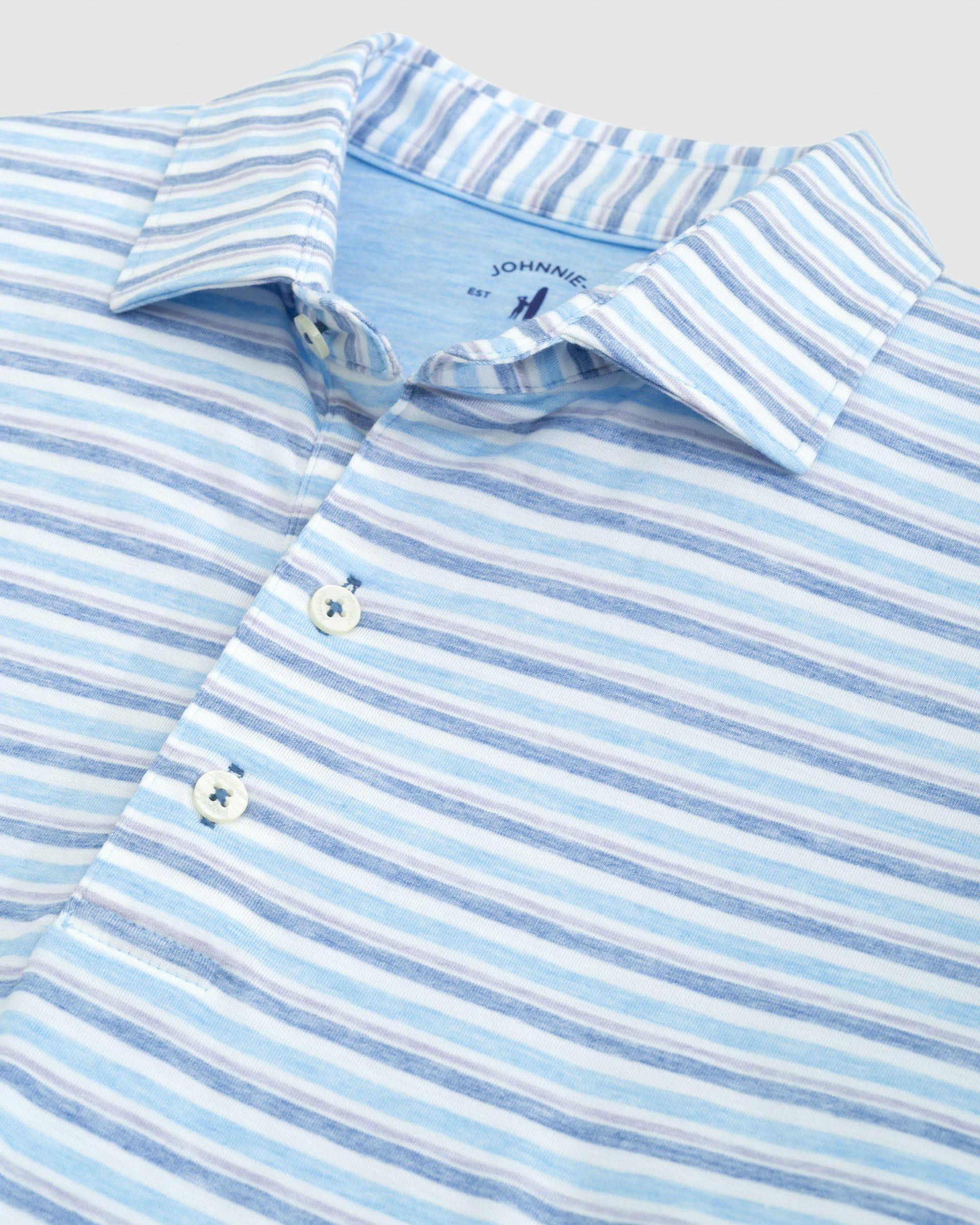 johnnie-O Malcom Striped Top Shelf Performance Polo Product Image