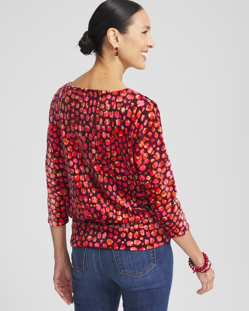 Velvet Banded Hem Print Top Product Image