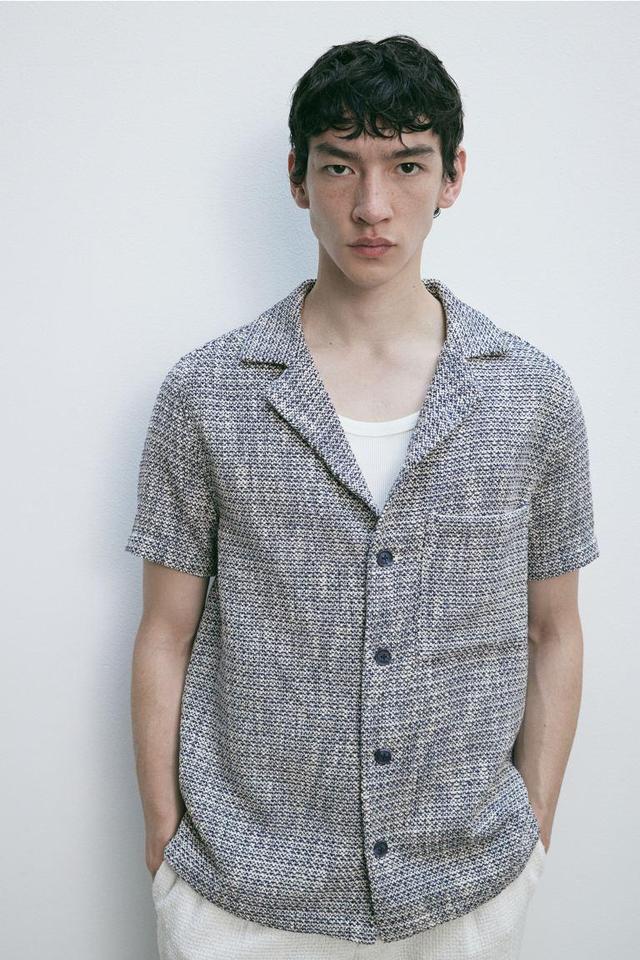 Regular Fit Textured-weave Resort Shirt Product Image