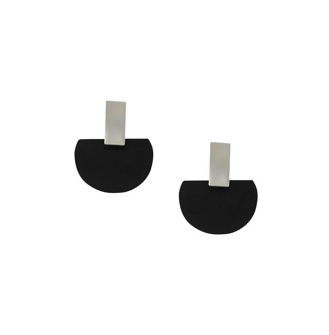 Sohi Womens Black Block Drop Earrings Product Image