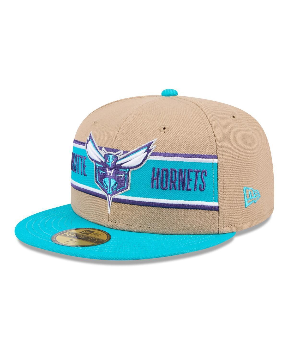 Mens New Era Tan/Teal Charlotte Hornets 2024 NBA Draft 59FIFTY Fitted Hat Product Image